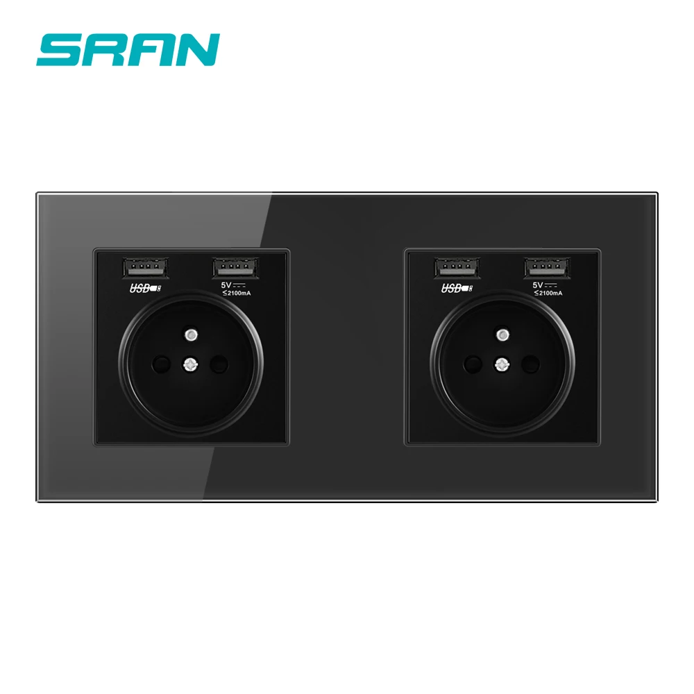 Французская стандартная настенная розетка с USB разъемом 2/3/4/5 панель из