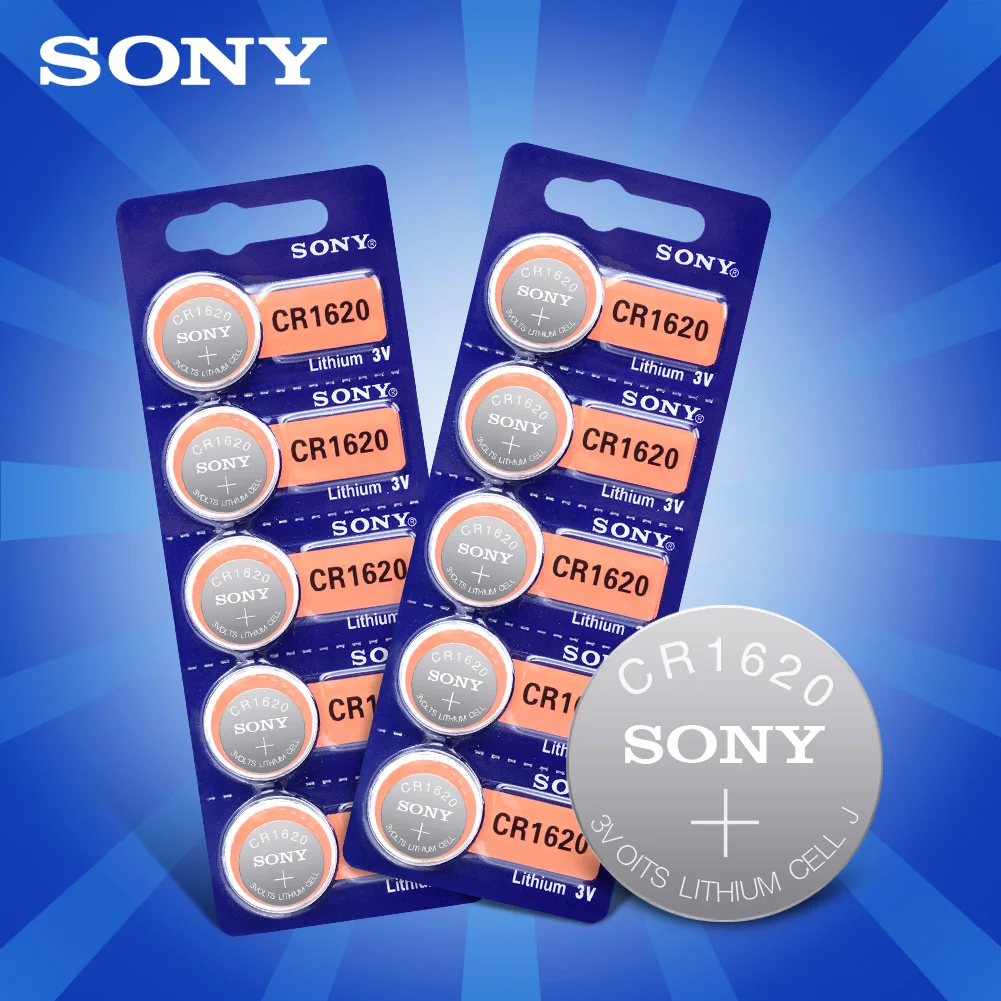 10 шт. для sony CR1620 Кнопочная батарея ECR1620 DL1620 5009LC ячейка монета литиевая батарея 3 в CR 1620 для часов электронная игрушка пульт дистанционного управления