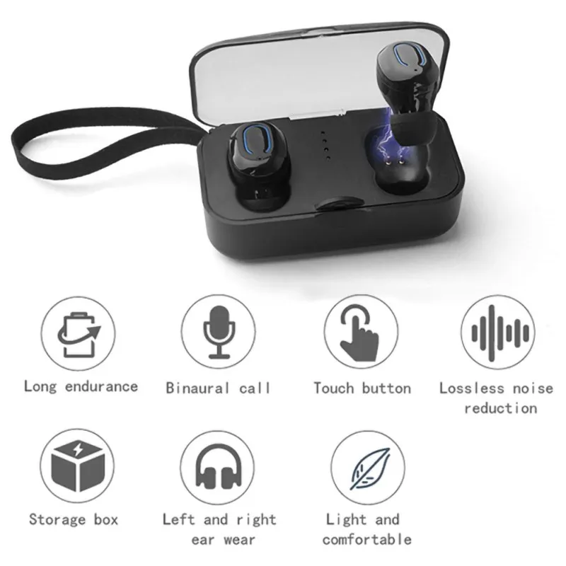 For Bluetooth V5.0+EDR version T18S Wireless Earphone With Charging Box Headset Suit For Laptop/PC/Tablet Bluetooth Devices