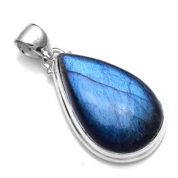 

Genuine Labradorite Pendant 925 Sterling Silver,38 mm, 2SP0816