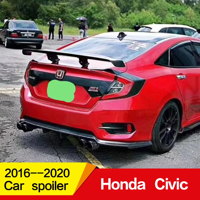 Используется для Honda civic спойлер 17 18 19 лет 10го поколения FC глянцевое углеродное волокно заднее крыло GTR стиль спойлер, аксессуары