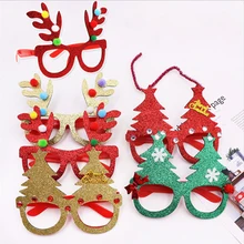 1 шт. рождественские украшения для домашнего декора новогодние очки подарки для детей Санта-Клаус Олень снеговик рождественские украшения случайный