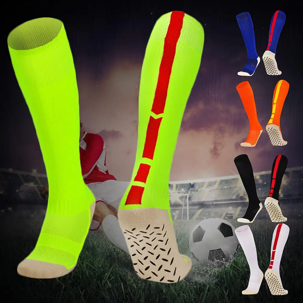 Полотенце с изображением футбольного мяча, утолщенные носки, чулки, Нескользящие резиновые износостойкие хлопковые длинные футбольные носки, спортивные футбольные носки