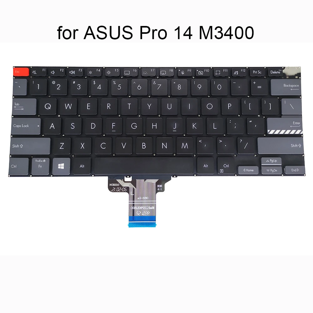 Notebook pc Russo Inglês Teclado Retroiluminado para Asus Pro 14 M3400 M3400qa M7400 Laptop Backlight Substituição Teclados us ru