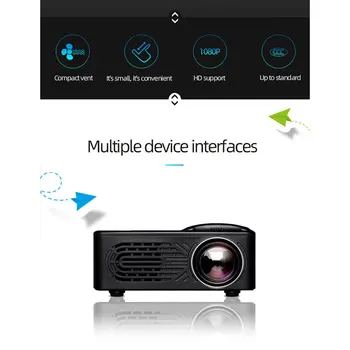 

Newest 814 Home Mini Projector Mini Portable Home Entertainment Projector Compact Air Outlet 1080P Home Theater