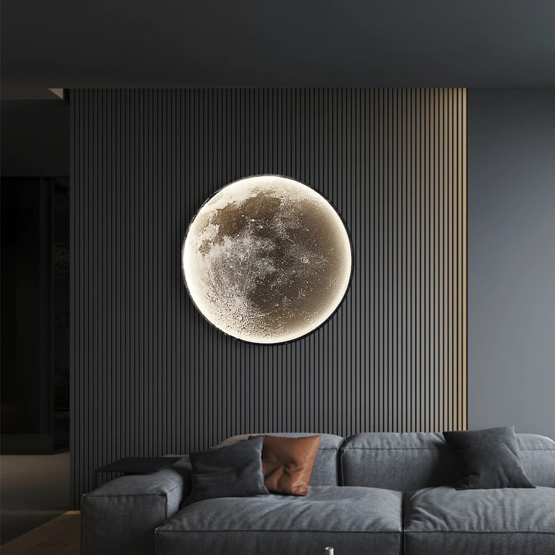 Moon Wall Lamp Modern Led Lights Wall Decor Mural Lighting Decoration Salon Background  Wall Light Luxury Bedroom Lamps For Home - Wall Lamps - AliExpress