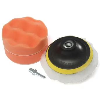 

4pcs 4 inch Buffing Pad Set Gross Polish Car Polishing Buffer Pad Kit Set Adapter M10 For Car Polisher Compound Polishing