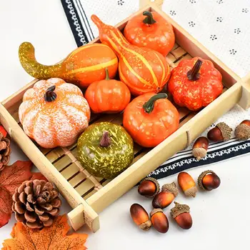 

Mini Artificial Pumpkins Simulation Maple Leaves Fruit Halloween Diy Craft Home Birthday Party Wedding Decoration