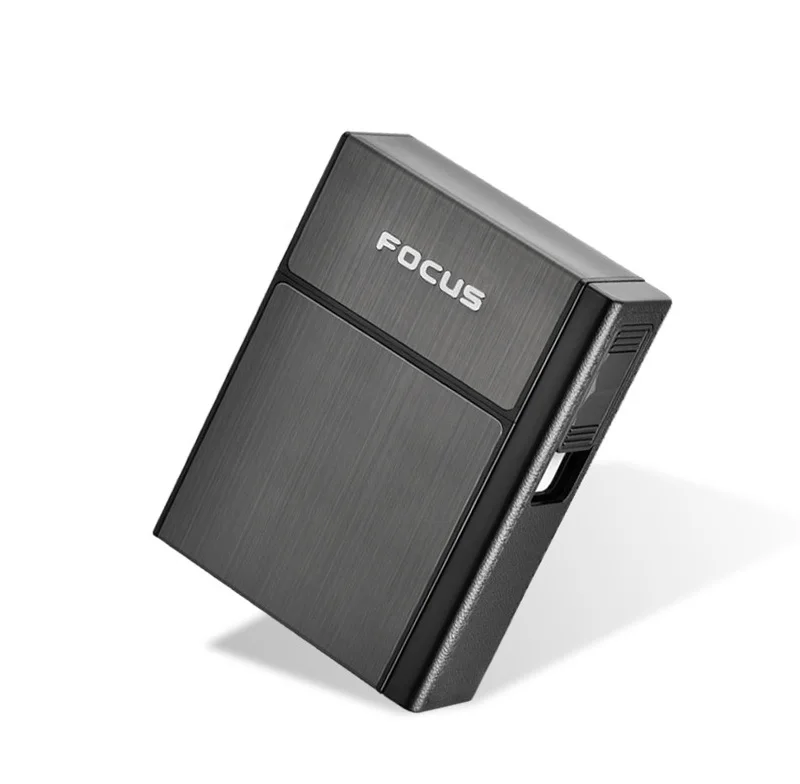 Case Lighter Black 2-в-1 сигареты Чехол Коробка Зажигалка для курения, беспламенная, Алюминий сплава USB Перезаряжаемые Зажигалка Ветрозащитная Зажигалка зарядка через usb - Цвет: Case Lighter Black