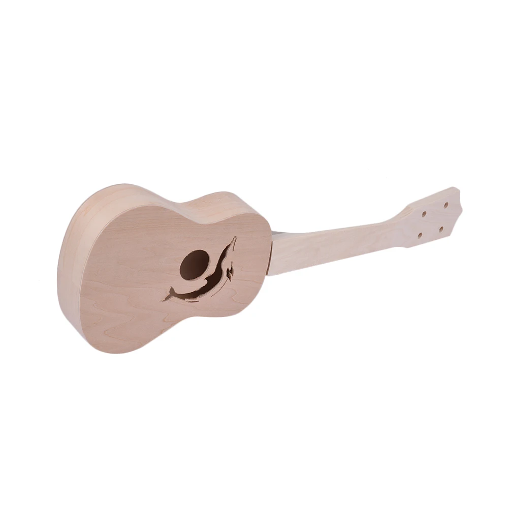 21 дюймов незавершенный DIY укулеле Ukelele Uke комплект липа тела и шеи пластик гриф и мост нейлоновая струна для Укулеле