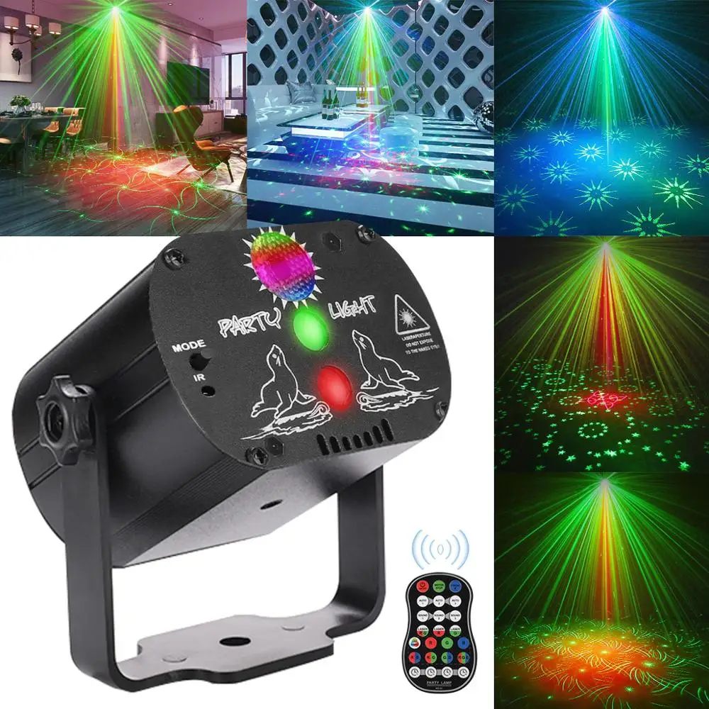 Мини RGB дискотечный светильник DJ светодиодный лазерный сценический проектор