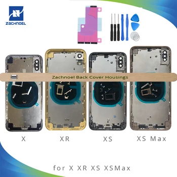 

Battery Cover for Iphone X XS XR XS MAX Back Housing Rear Door Housing Assembly Middle Frame with Glass Side Buttons Sim Tray
