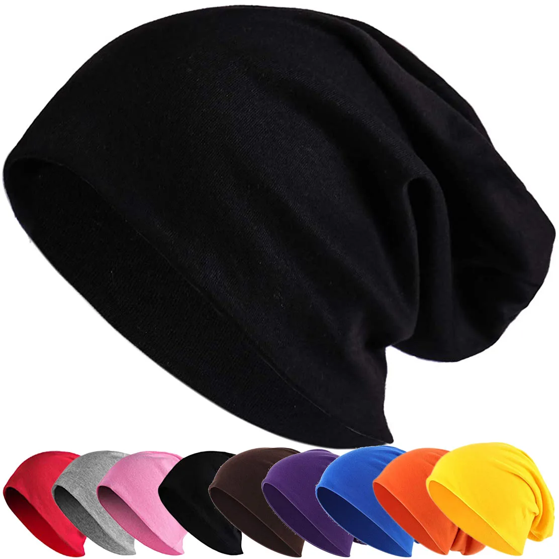 Summer Cotton Slouchy Beanie Hip-Hop Soft Running Dwarf Hats Confinement Chemo Caps for Women Men Ski Baggy Beanies Skullies 2