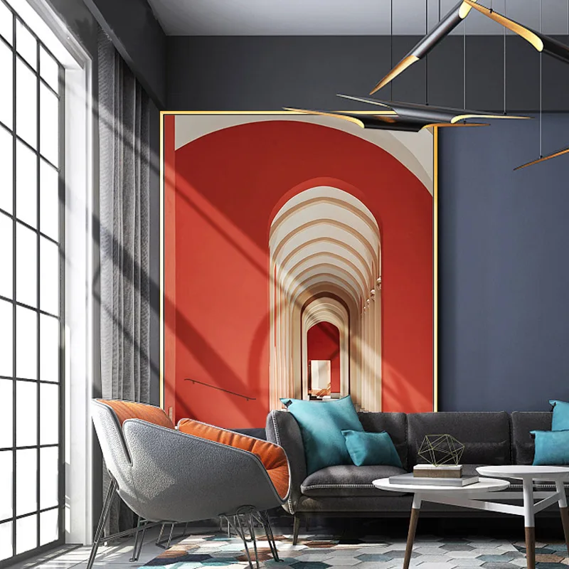 

Hand-painted Oil Painting Abstract Mural Building Villa Entrance Hallway Painting Modern Minimalist Living Room Decorative Paint