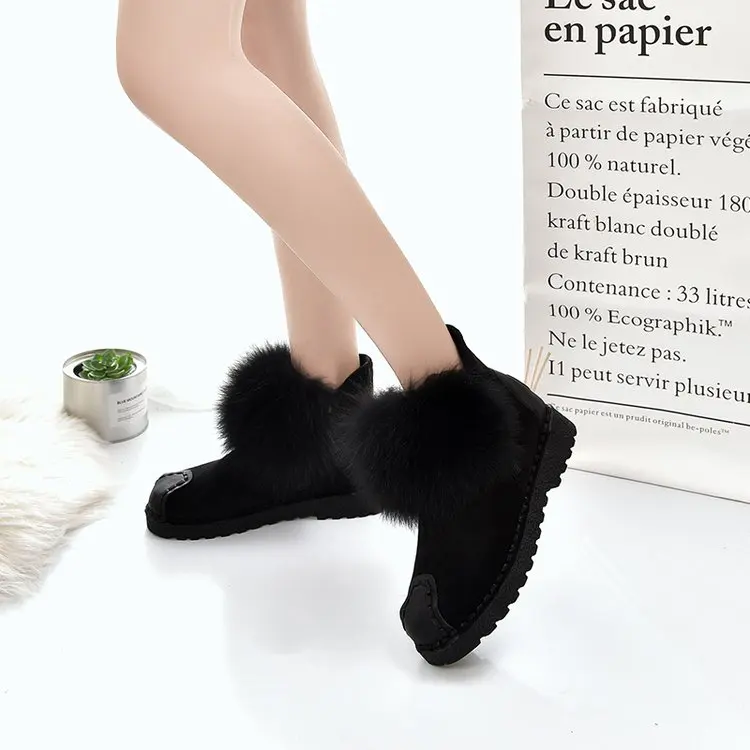 Зимние сапоги; Новинка года; женская хлопковая обувь с круглым носком; женская зимняя обувь с бархатной плоской подошвой; женские ботинки на плоской подошве