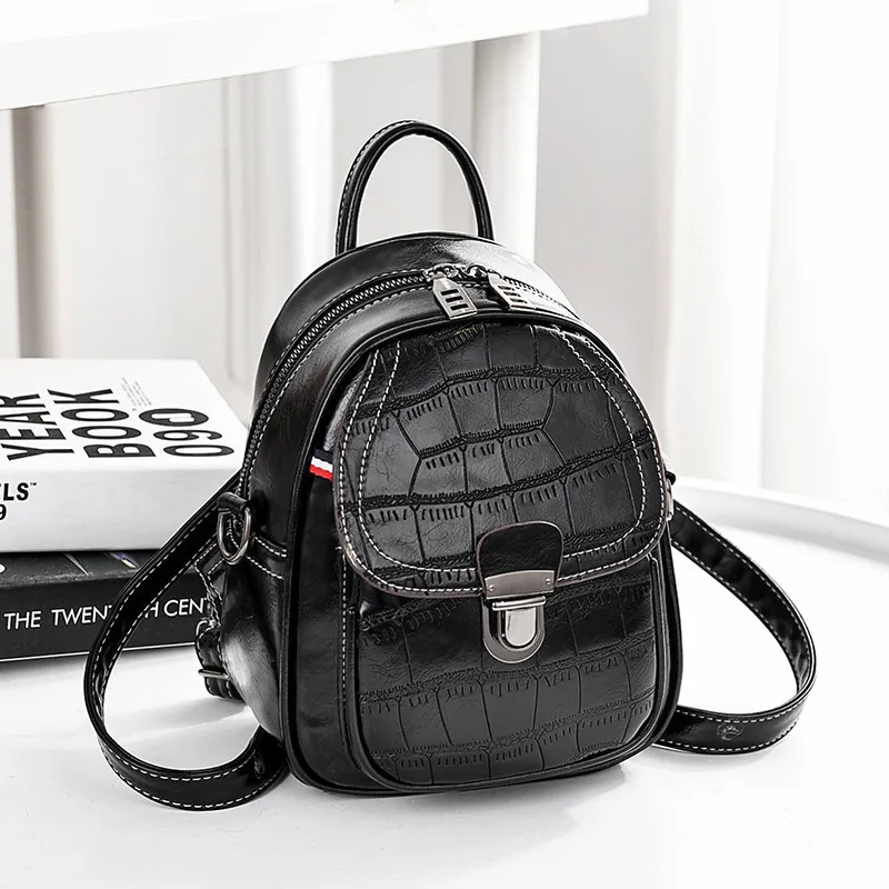 

Alligator Pattern Mini Soft Touch Multi-Function Small Backpack Female New Fashion Women Backpack Shoulder Bag Girls Purse
