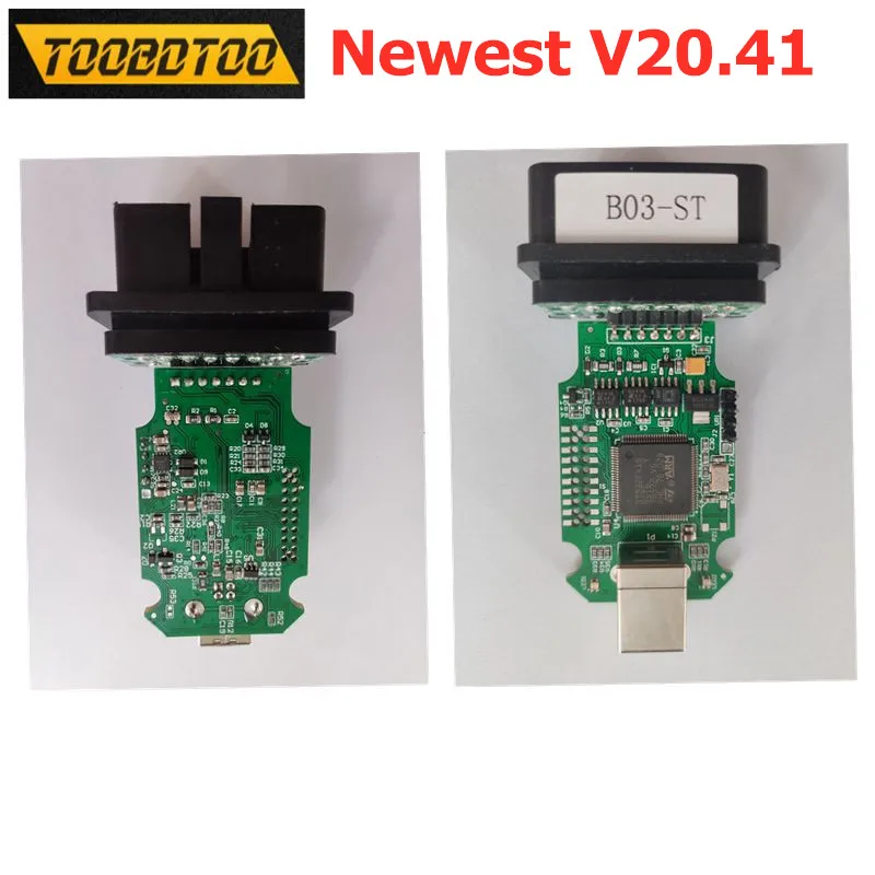 

V20.41 For VAG B03-ST Chip Car Diagnostic Interface STM 415 STM32F415VGT6 TJA10S7 9241A V20.41 Support For K line