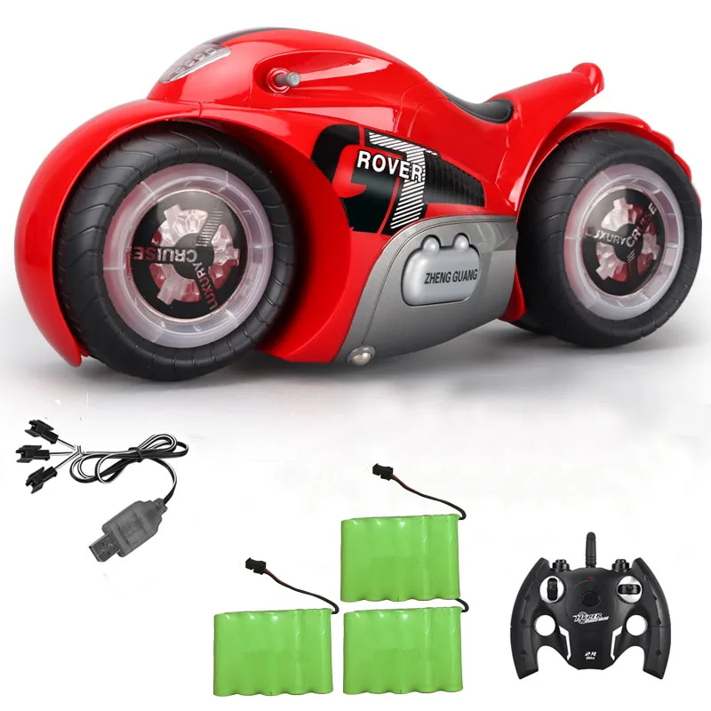 Мини трюк мотоцикл RC с музыкальным светом высокое Скорость RC игрушки, модели мотоциклов дистанционного Управление дрейф двигатель детская игрушка для подарка - Цвет: Белый