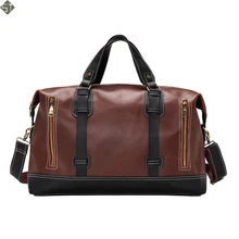 Бренд ретро коричневый ведро дорожные сумки Большая искусственная кожа Crazy Horse сумки на плечо мужская дорожная сумка в деловом стиле