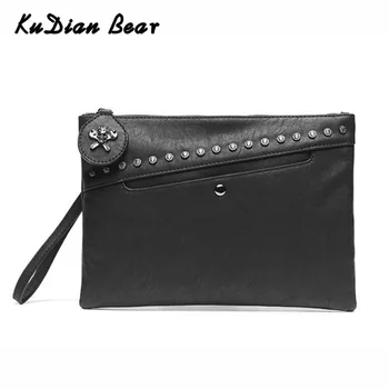 

XXXXX Leather Men Clutch Bag Envelope Phone Handbag Wristlet PU Men's Shoulder Bags Black Fashion Bolso Hombre BIX364 PM49