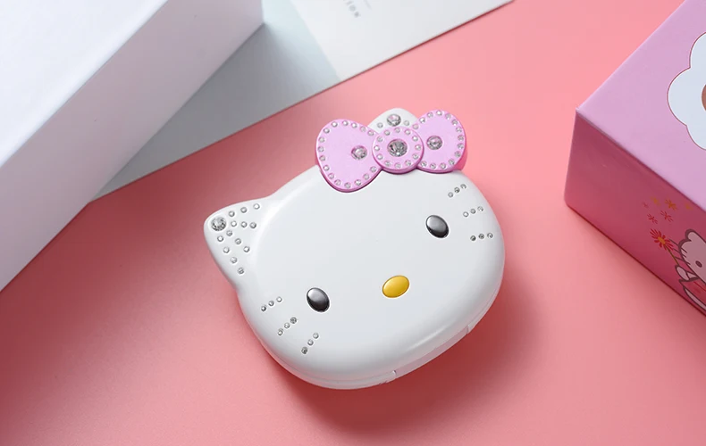 Милый мини-телефон hello kitty для девочек K688+ четырехдиапазонный флип-мобильный телефон с мультяшками разблокированный детский мини-телефон с двумя sim-картами
