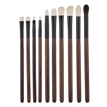 

Make up brushes set professional New Beauty 10 Pcs High Quality Wooden Handle Eye Shadow Makeup Brush Set Makeup Tools Y816