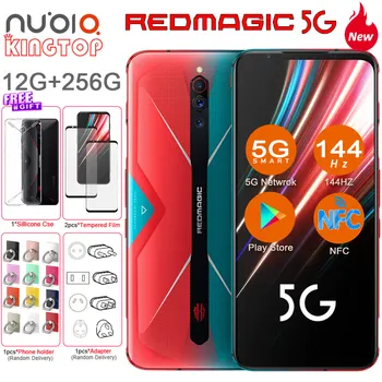 

Global Original ZTE nubia Red Magic 5G mobile phone 12G 256G 6.55" 144HZ Snarpdragon 865 64MP Camera 55W Gaming Business Phone