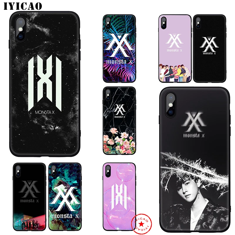 Мягкий чехол IYICAO Monsta X KPOP для iphone 11 Pro Xr Xs Max 6 6s 7 8 Plus 5 5S Se силиконовый TPU |