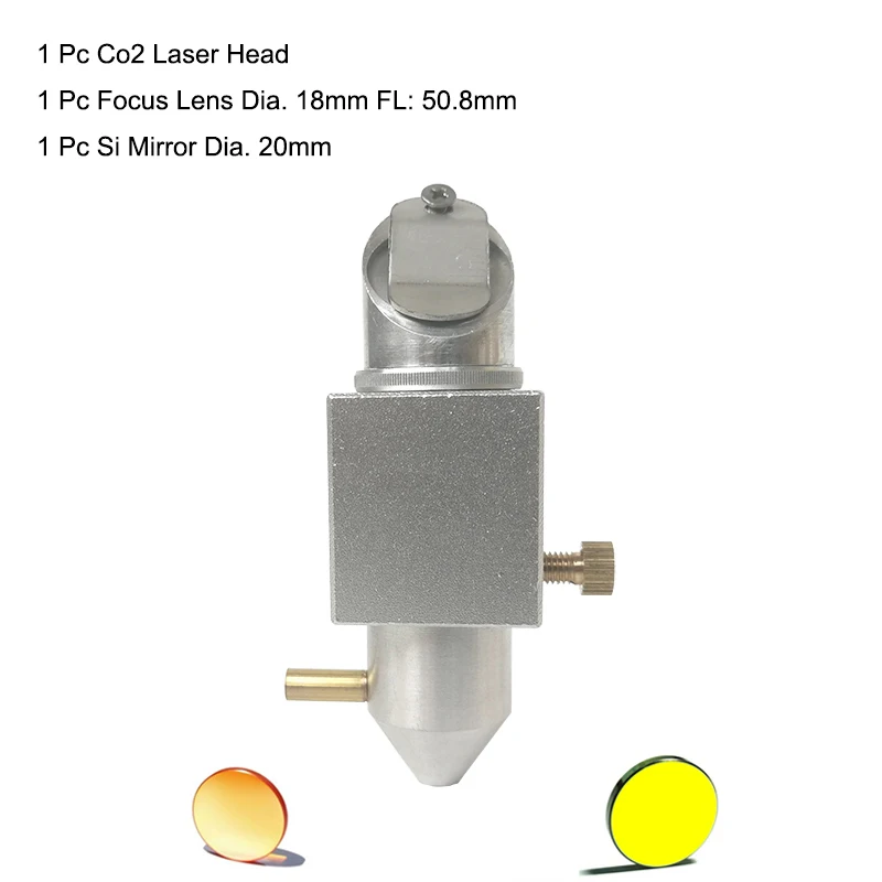 CO2 Laser Integrative Mount Holder 18mm Focus Znse Lens And 20mm Si Mirrors Laser Head Set For 2030 4060 K40 Co2 Laser Machine