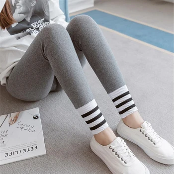 

Maternity striped high-elastic slim fit plus velvet thick leggings pregnant women outer pants warm stomach lift pants trousers