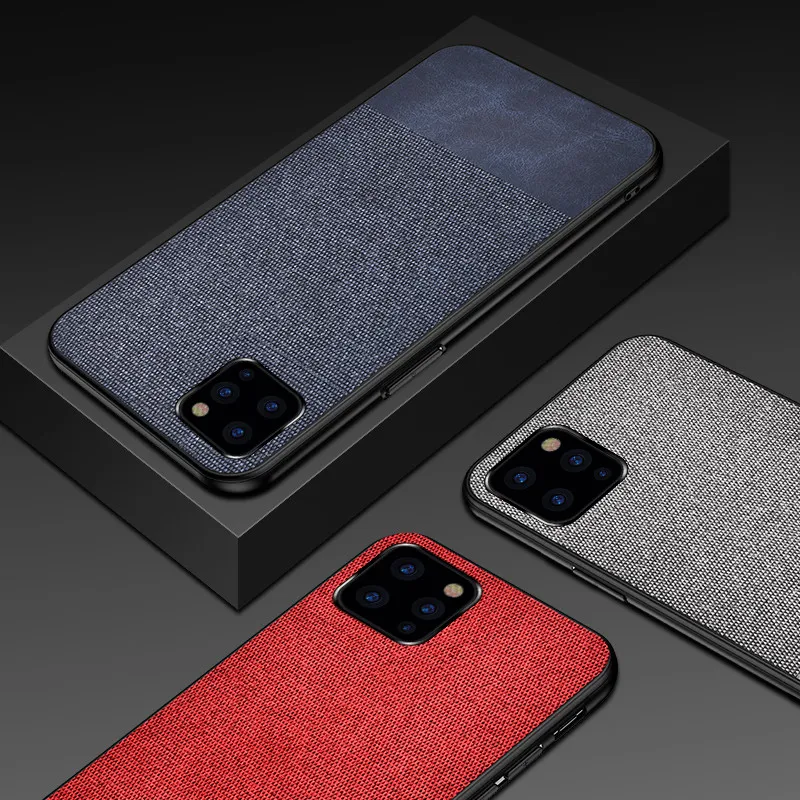 Чехлы для iphone 11 pro XS max X XR чехол Роскошная ткань жесткая задняя крышка из