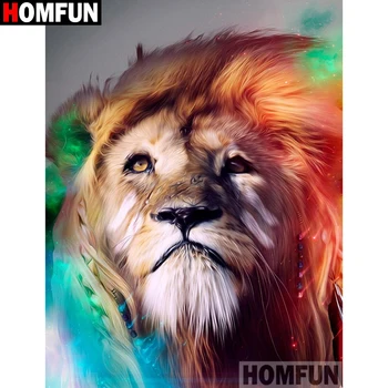 

HOMFUN 3D Diamond Painting "Colored lion" DIY Full Rhinestones Drill Cross-stitch Kits Square Round Diamond Embroidery A27632