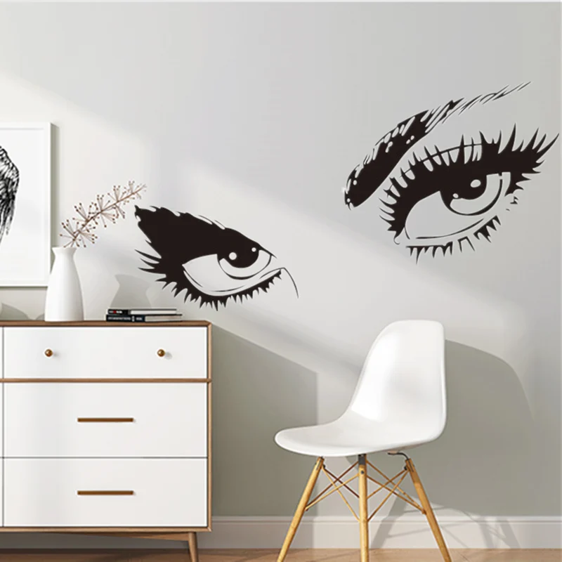 Fashion Girls Lash Brows Eyes Wall Stickers Living Room Decoration