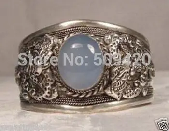 

XFS2335>>Rare Tibet Silver Moonstone Cuff Bracelet