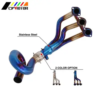 

Motorcycle Full Exhaust System Middle Front Exhaust Muffler Link Pipe Slip-on For YAMAHA MT09 MT-09 FZ09 FZ-09 2014-2018