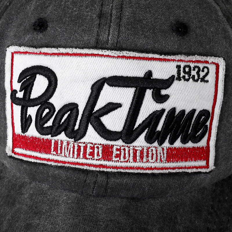 Высокое качество мыть хлопок PEAKTIME Бейсбол кепка бейсболка шапка для Для мужчин Для женщин, мужские и женские бейсбольные кепки, Повседневное Casquette вышивка на открытом воздухе папа шляпа