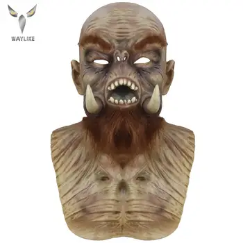 

WayLike Helloween masks real adult Party Costume horror mask latex yellow bearded hairy monster Carnival Cosplay mask