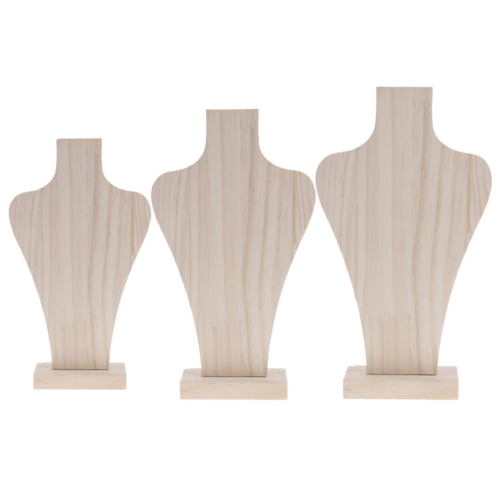 Wooden Jewelry Display Mannequin Bust for Necklace Pendant Chain Organizer Wooden Jewelry Display Mannequin Bust for Necklace Pendant Chain Organizer