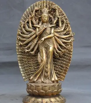 

Tibet Buddhism Bronze 1000 arm Avalokitesvara Kwan-Yin GuanYin Buddha Statue