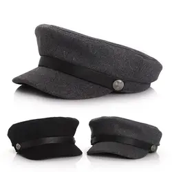 2019 Хуа нав Осенняя новая стильная детская шляпа Детская плоская кепка темно-синяя кепка с полями шляпа леди Bay шляпа шерстяные модные товары