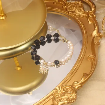 

Japanese&Korea Fashion Brand Jewelry Crystal Star Charm Bracelets Bangles Freshwater Pearl Beads Adjustable Bracelets for Women