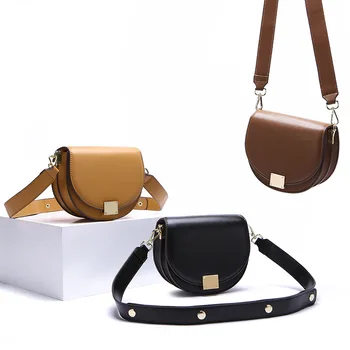 

Women's Bags 2020 Spring and Summer New Retro Wide Straps Saddle Bag Simple Shoulder Messenger Bag