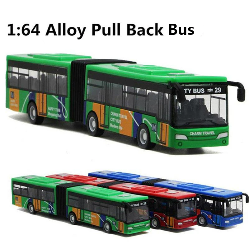 Multicolor Alloy Toy Bus Extended Version Model Pull Back Car Decoration Indoor Collection New Year Xmas Gift for Kids | Игрушки и хобби