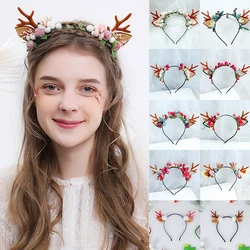 Serre tête en corne de cerf de noël, serre tête oreilles d'élan, accessoires pour cheveux, fête, Festival, nouvel an, décoration, Photo de noël 