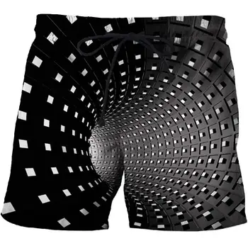 

Black Vortex 3D Summer Printed Beach Shorts Male Men's Shorts Pants Plage Quick Drying Streetwear Sports