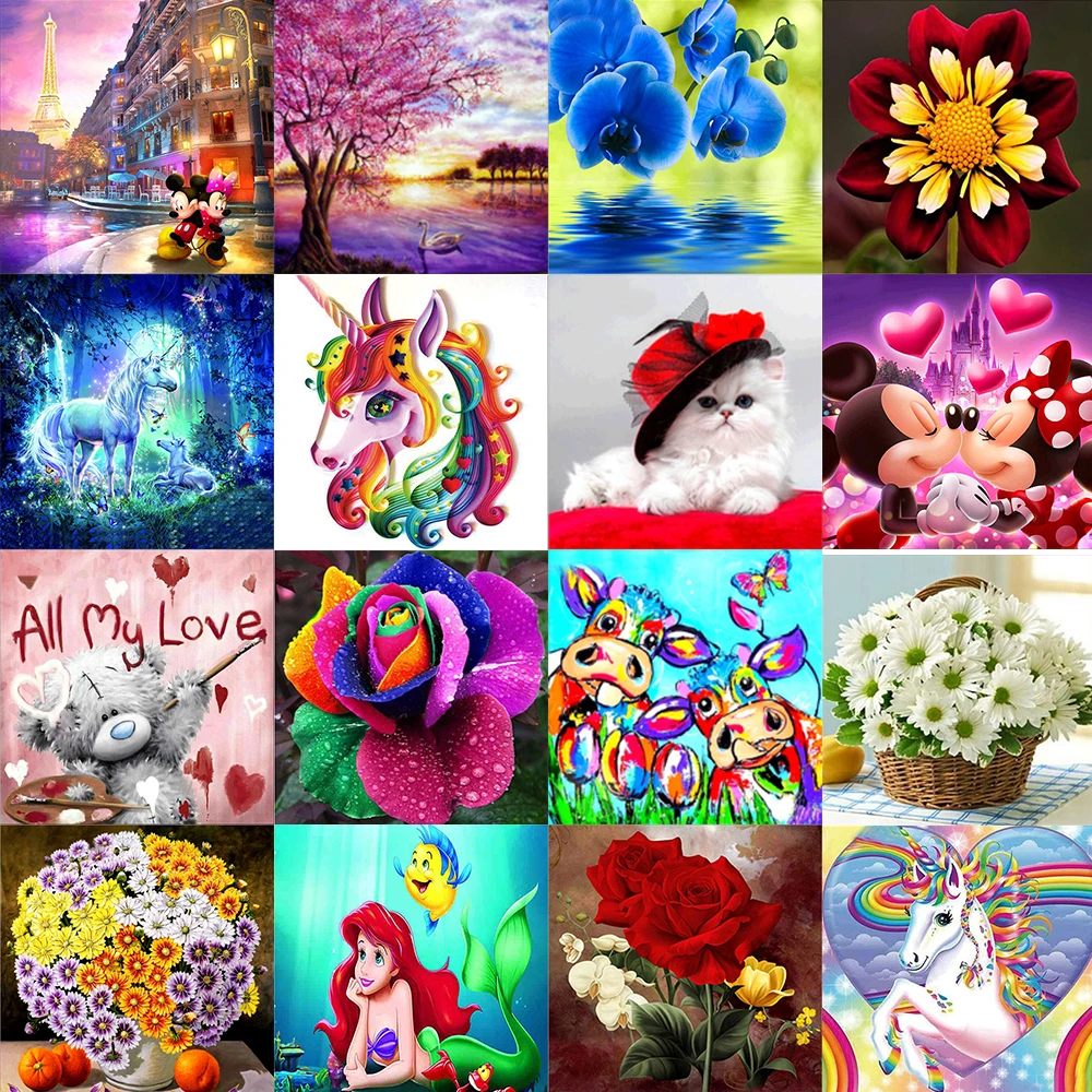 

2020 New Full Round Drill 5D DIY Diamond Painting "Animal Owl series" 3D Embroidery unicorn Cross Stitch 5D Home Decor Gift