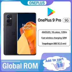 OnePlus – Smartphone 9 Pro 5G, Rom Global, 12 go ram 256 go, Snapdragon 888, écran 120Hz, 65W, chargeur sans fil 50W, NFC, Original 