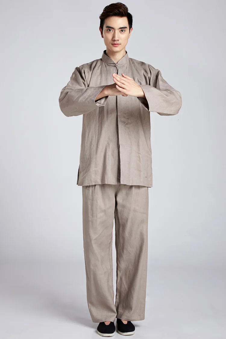 Традиционная китайская мужская униформа Tai Chi для взрослых Одежда для боевых искусств воротник Мандарин Тан костюм Ушу тайчи костюм для кунг-фу одежда