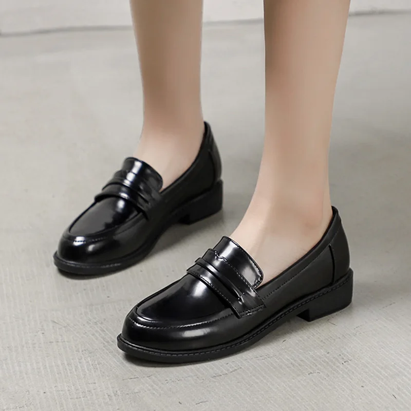 Preppy Style Small Leather Shoes New British Student Outside Slip-on ...