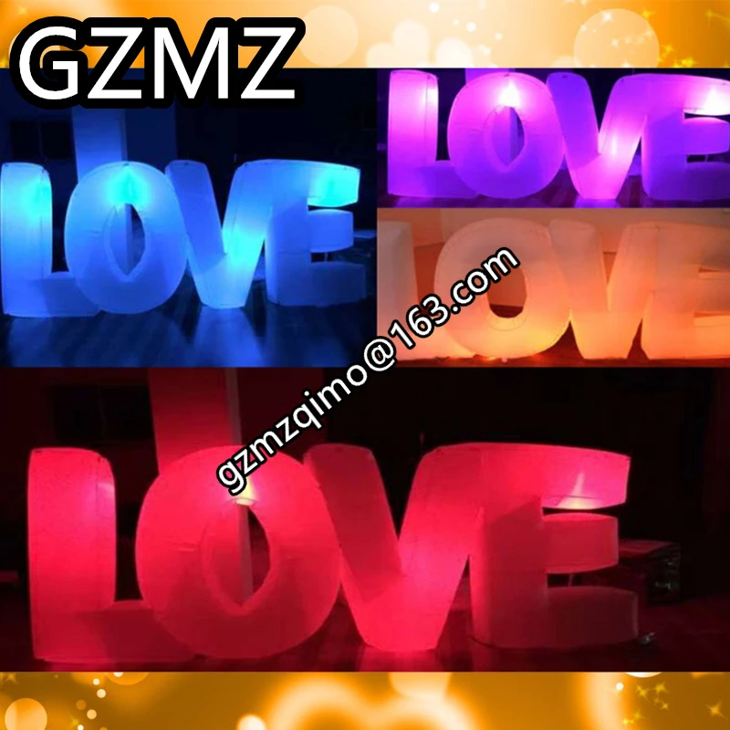 Lettres D Amour Gonflables Geantes De 3 1x1 2m Avec Lumiere Led Decorations Pour La Saint Valentin Fete D Anniversaire De Mariage Aliexpress